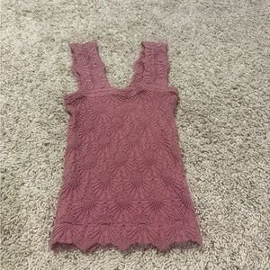Altar'd State Mauve Lace Tank Top